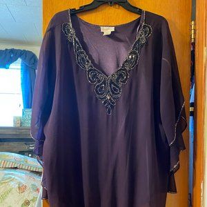Beaded Purple Blouse